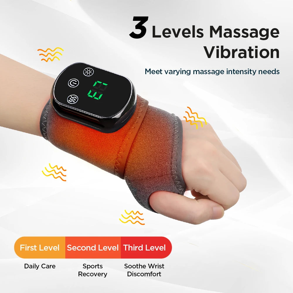 PulseEase WristRelief Pro – Massager & Heat Therapy Brace